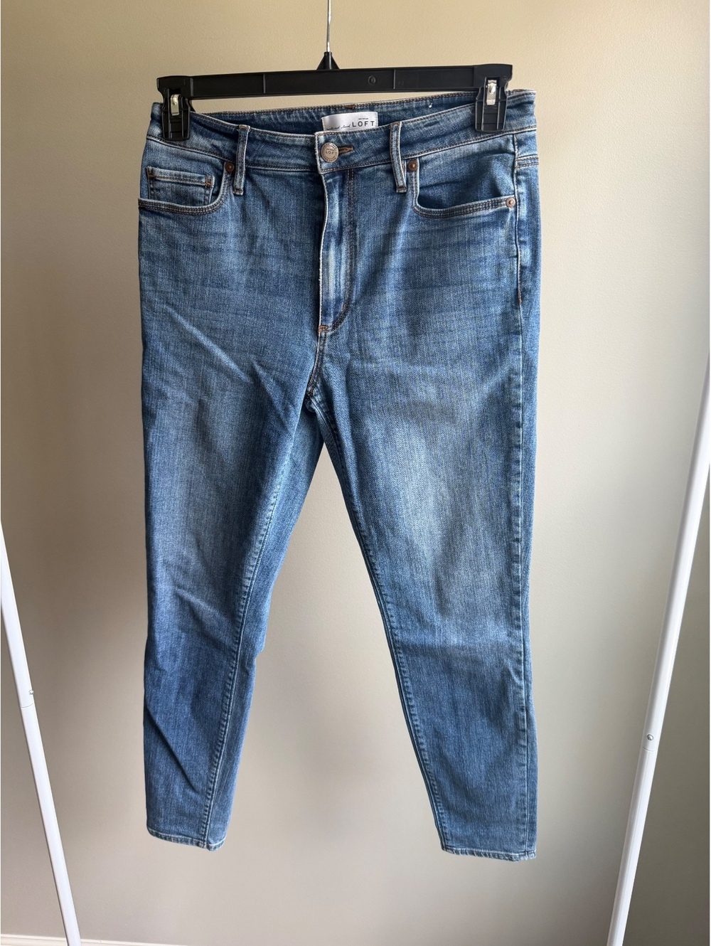 Loft Curvy High Waist Skinny Ankle Jeans